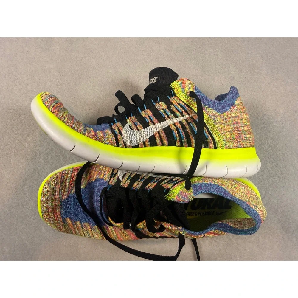 Nike Free RN Flyknit 2016 Women's  Multicolor Running Shoes 831070-102 Size 6